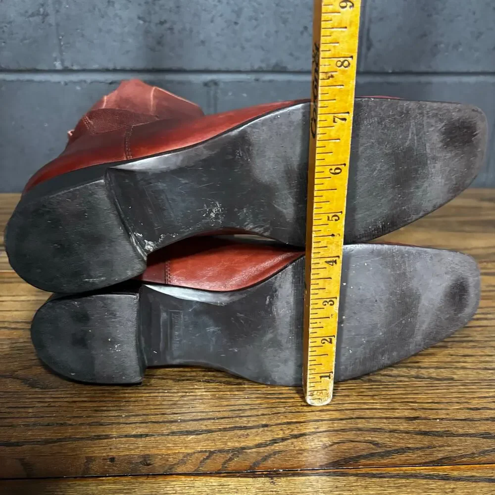 Vintage Lands’ End Brown Leather Chelsea Boots Square Toe Ankle Womens 9.5 - Picture 5 of 8